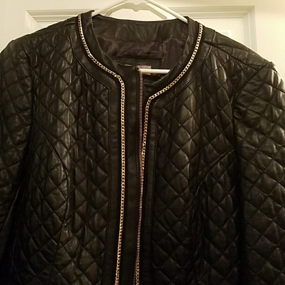 Neiman Marcus black leather jacket